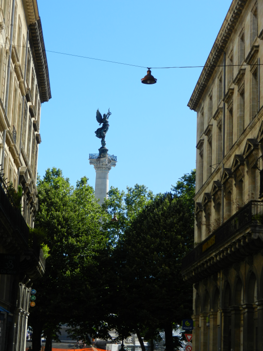 The angel on a monument on France's biggest square can be seen from seemingly everywhere in Bordeaux ... it will appear again ... once or twice ... or thrice